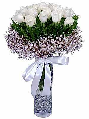 !KAMPANYA! 21 BEYAZ GÜLLÜ VAZO