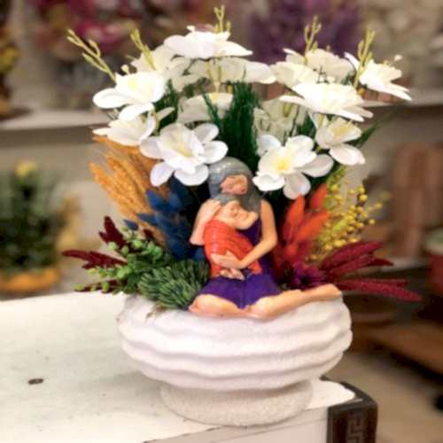 Seramik Saksıda Glayor Çiçeği