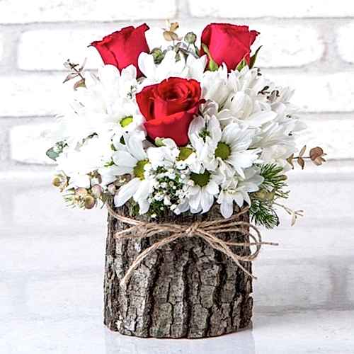 İNDİRİMLİ ÜRÜN  Papatya ve 3 Gül