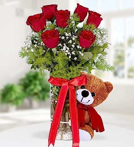 7 Güllü Ayıcık Vazo